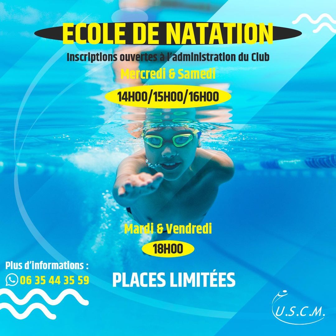 École de natation: Inscriptions ouvertes à l’administration du club